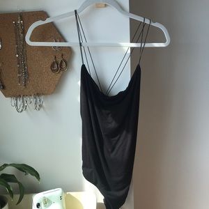 Black strappy bodysuit